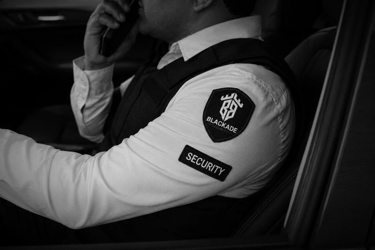 Blackade Security guard at an office lobby front desk